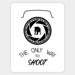 Anti-poaching Elephant for Wildlife Photographers Black on White Sticker